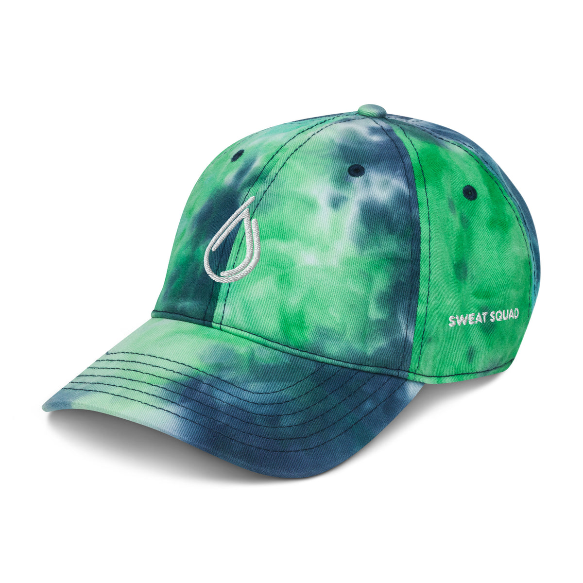 Sweat Squad Tie Dye Hat in Ocean